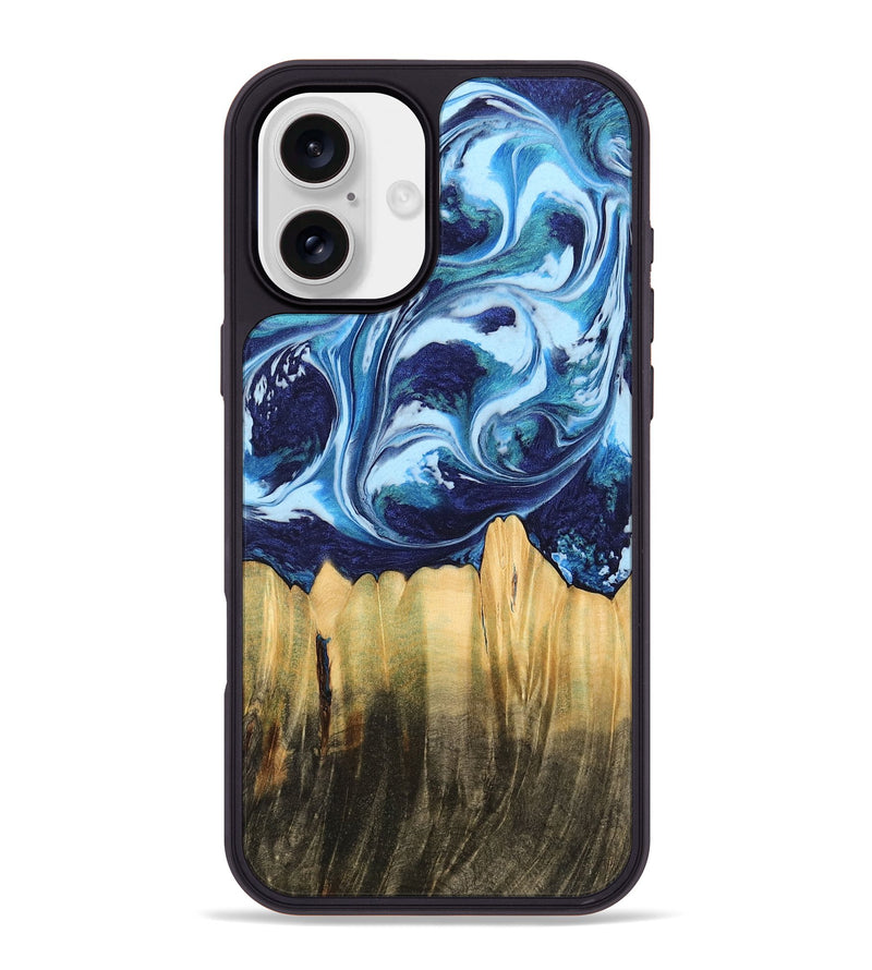 iPhone 16 Plus Wood Phone Case - Laci (Blue, 742671)