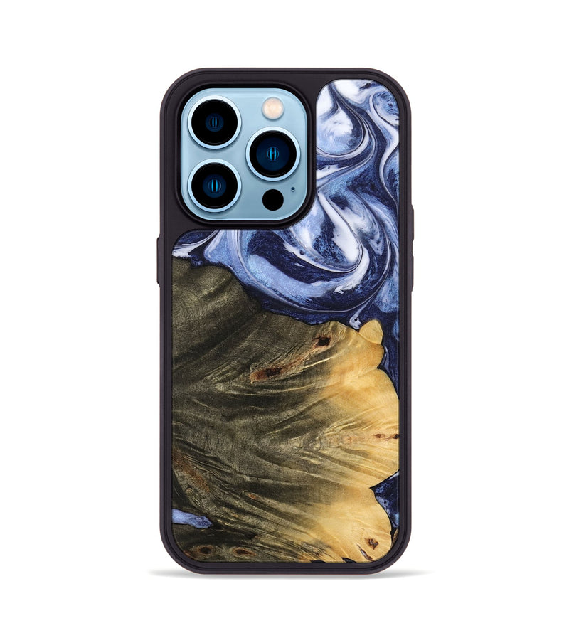 iPhone 14 Pro Wood Phone Case - Jeana (Blue, 742682)