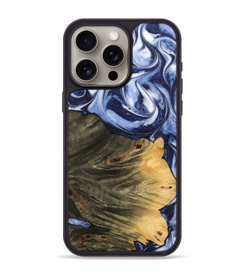 iPhone 15 Pro Max Wood Phone Case - Jeana (Blue, 742682)