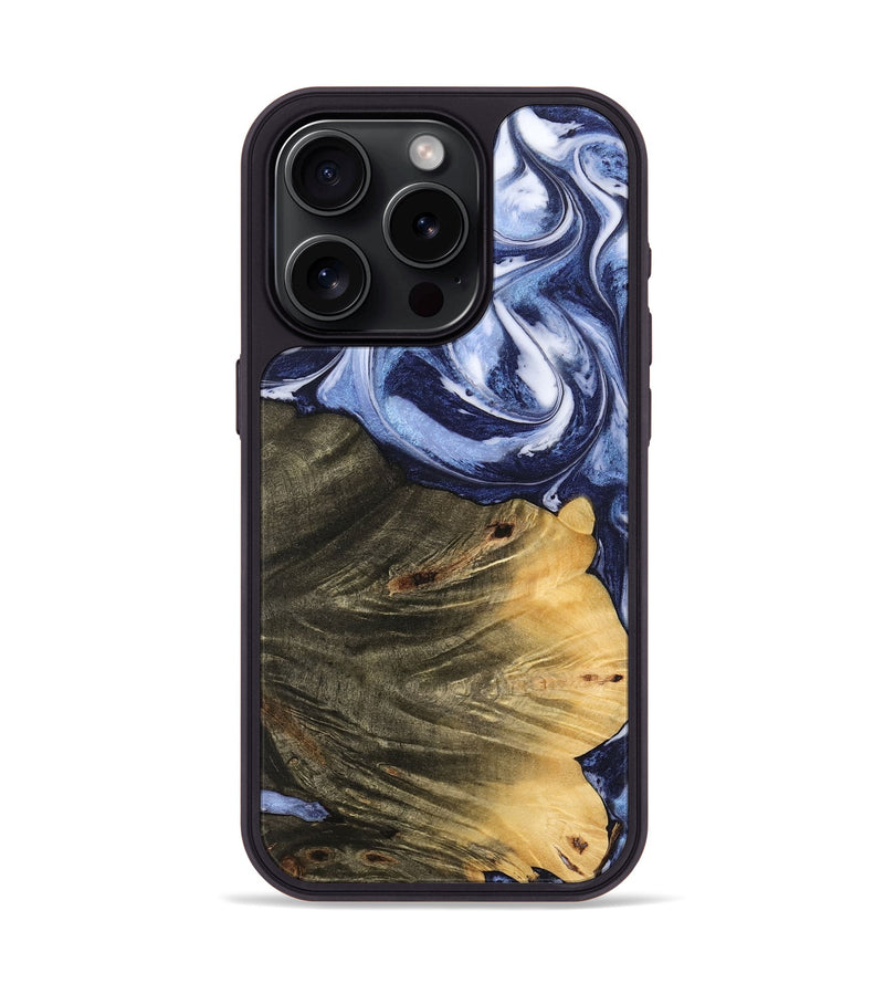 iPhone 15 Pro Wood Phone Case - Jeana (Blue, 742682)