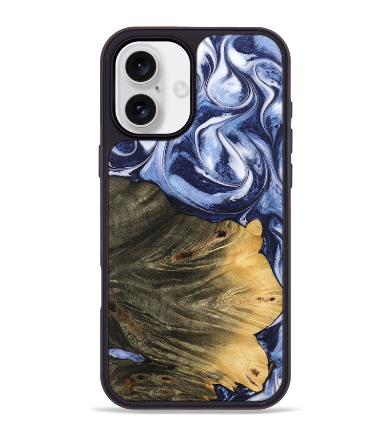 iPhone 16 Plus Wood Phone Case - Jeana (Blue, 742682)