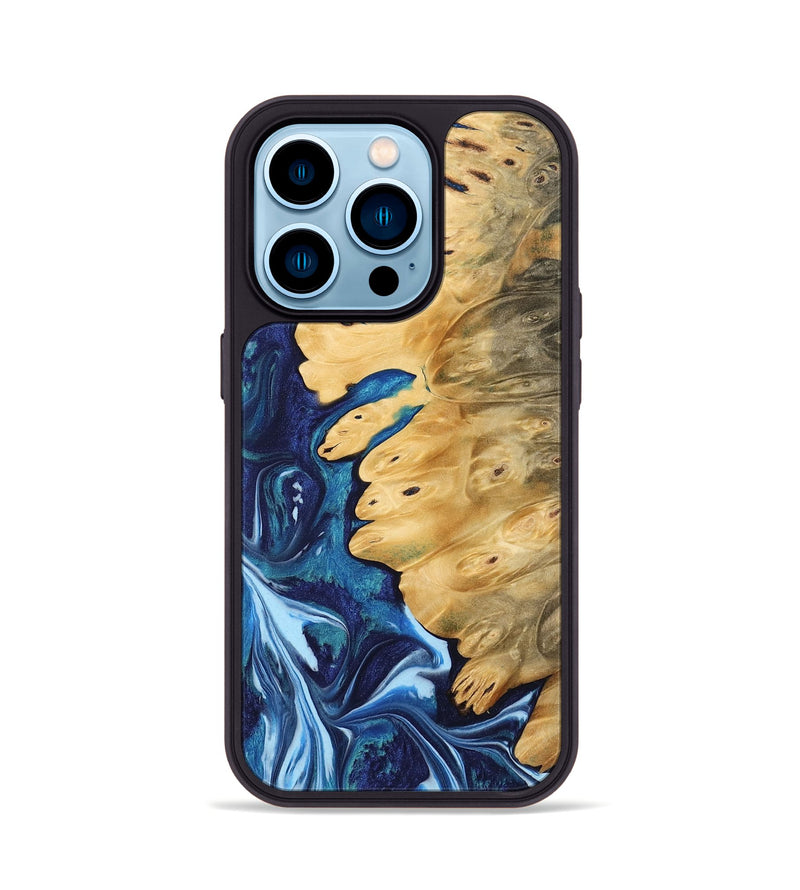 iPhone 14 Pro Wood Phone Case - Ebbie (Blue, 742689)