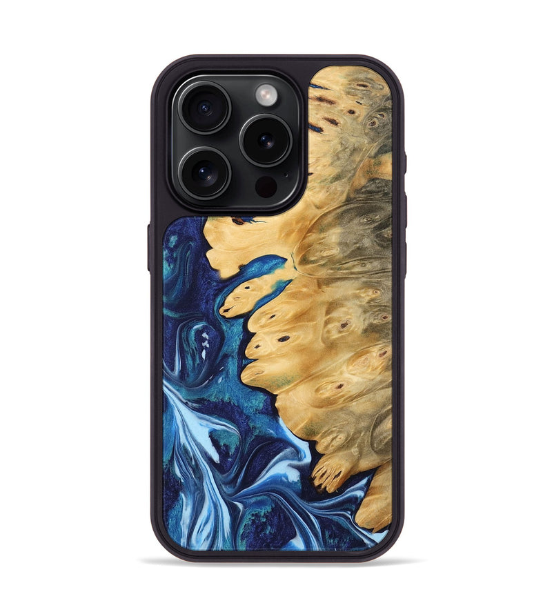 iPhone 15 Pro Wood Phone Case - Ebbie (Blue, 742689)