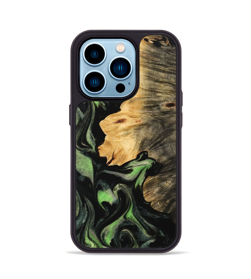 iPhone 14 Pro Wood Phone Case - Ellette (Green, 742774)