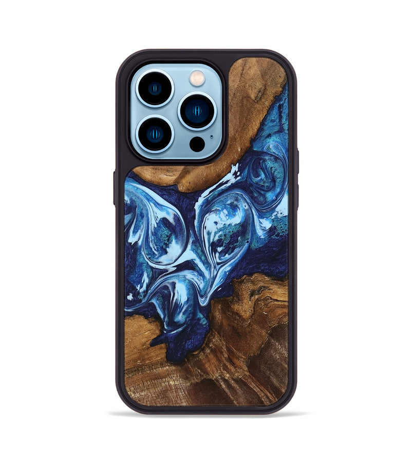 iPhone 14 Pro Wood Phone Case - Maury (Blue, 742775)