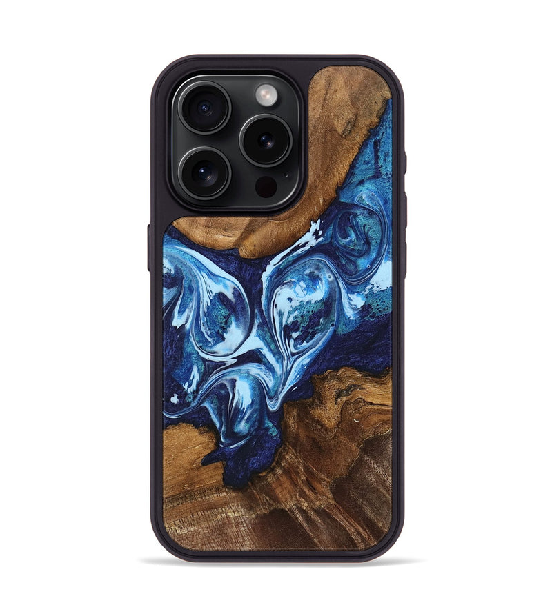 iPhone 15 Pro Wood Phone Case - Maury (Blue, 742775)