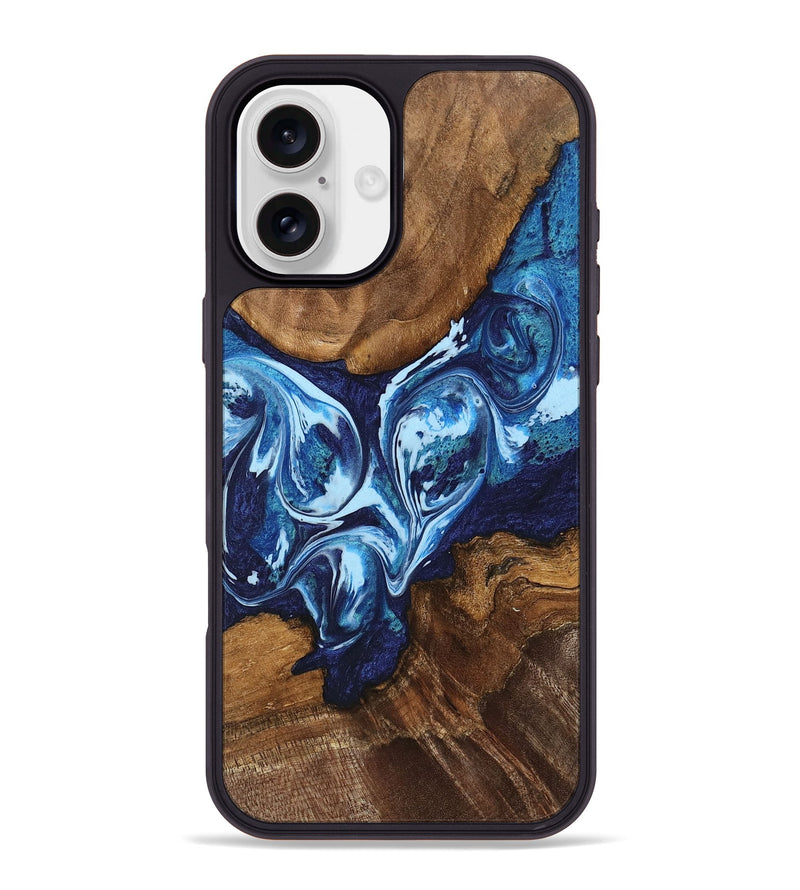 iPhone 16 Plus Wood Phone Case - Maury (Blue, 742775)