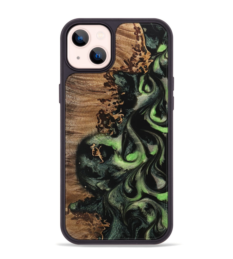 iPhone 14 Plus Wood Phone Case - Carie (Green, 742777)