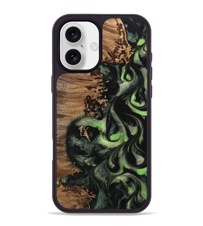 iPhone 16 Plus Wood Phone Case - Carie (Green, 742777)