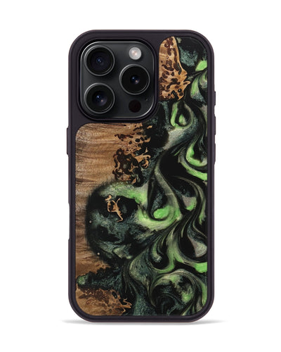 iPhone 16 Pro Wood Phone Case - Carie (Green, 742777)