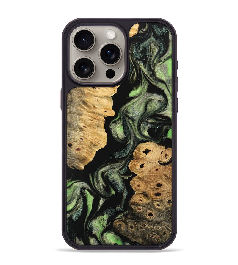 iPhone 15 Pro Max Wood Phone Case - Nobie (Green, 742781)