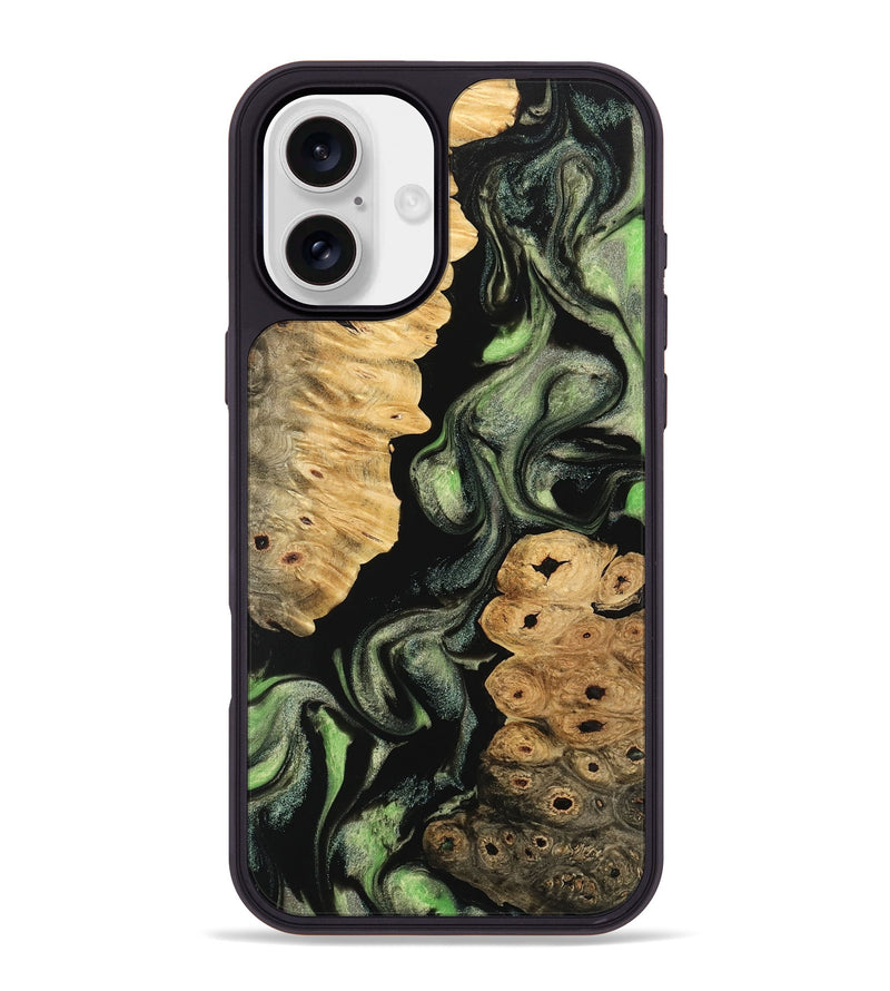 iPhone 16 Plus Wood Phone Case - Nobie (Green, 742781)