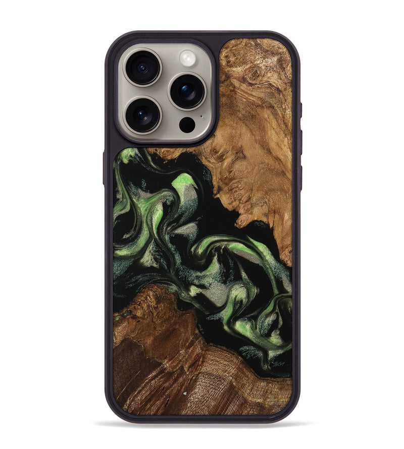 iPhone 15 Pro Max Wood Phone Case - Leilah (Green, 742813)