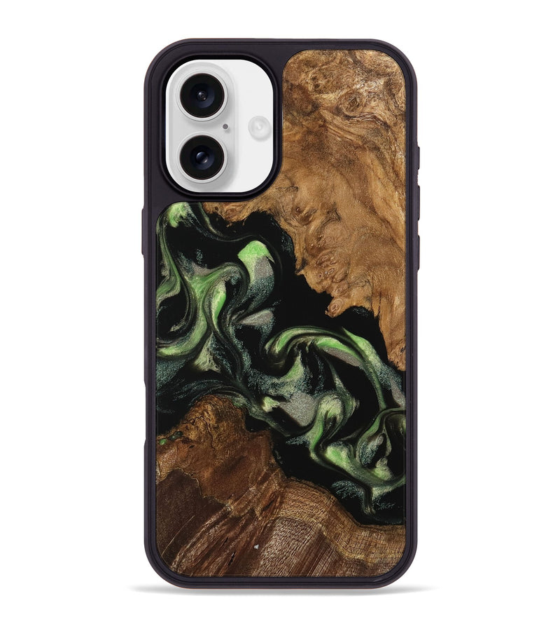 iPhone 16 Plus Wood Phone Case - Leilah (Green, 742813)