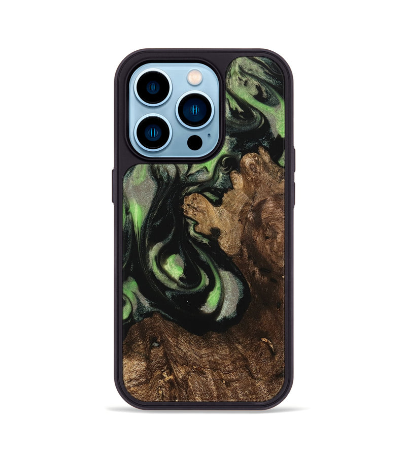 iPhone 14 Pro Wood Phone Case - Wilfrid (Green, 742814)