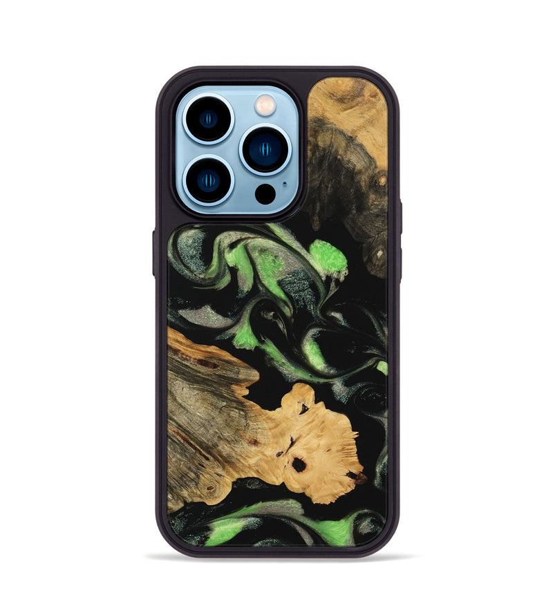 iPhone 14 Pro Wood Phone Case - Amarion (Green, 742815)