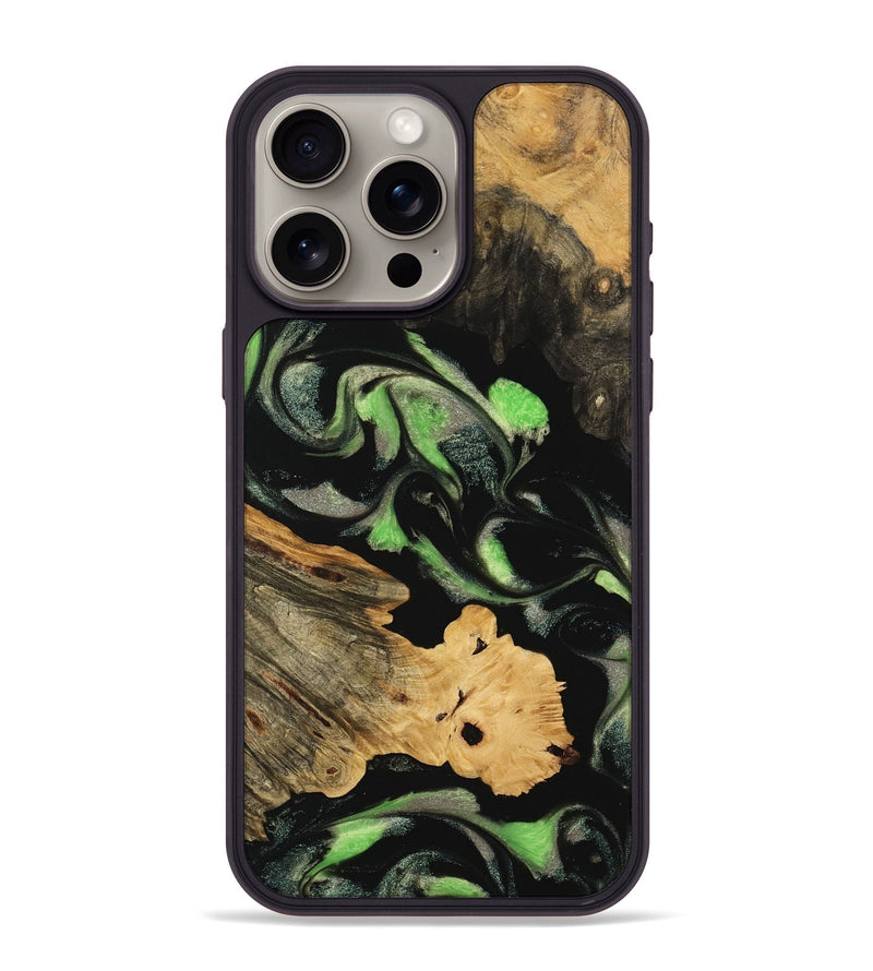 iPhone 15 Pro Max Wood Phone Case - Amarion (Green, 742815)