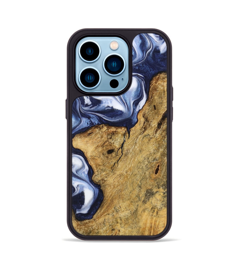 iPhone 14 Pro Wood Phone Case - Harl (Blue, 742817)