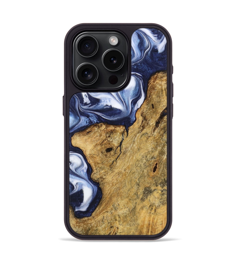 iPhone 15 Pro Wood Phone Case - Harl (Blue, 742817)