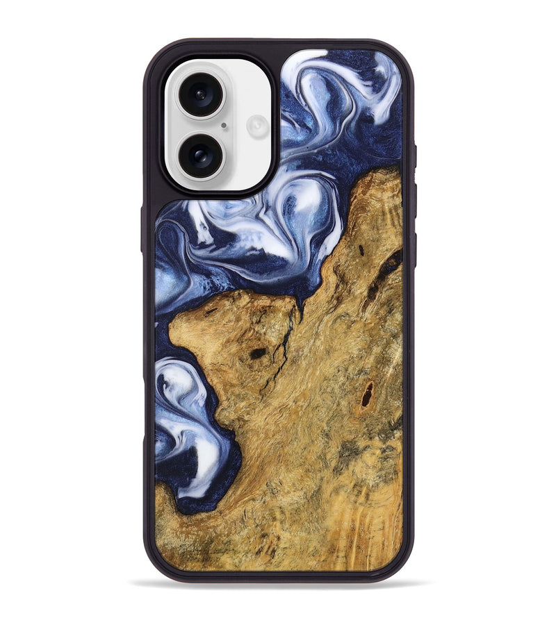 iPhone 16 Plus Wood Phone Case - Harl (Blue, 742817)