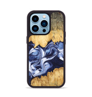 iPhone 14 Pro Wood Phone Case - Allissa (Blue, 742819)