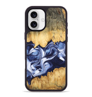 iPhone 16 Plus Wood Phone Case - Allissa (Blue, 742819)