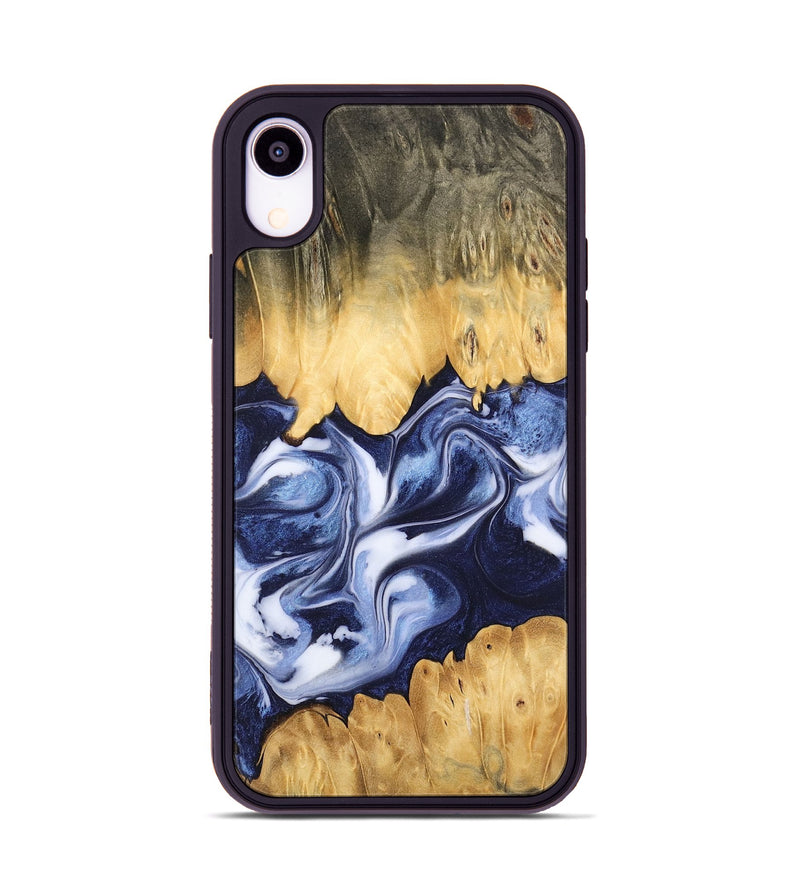 iPhone Xr Wood Phone Case - Allissa (Blue, 742819)