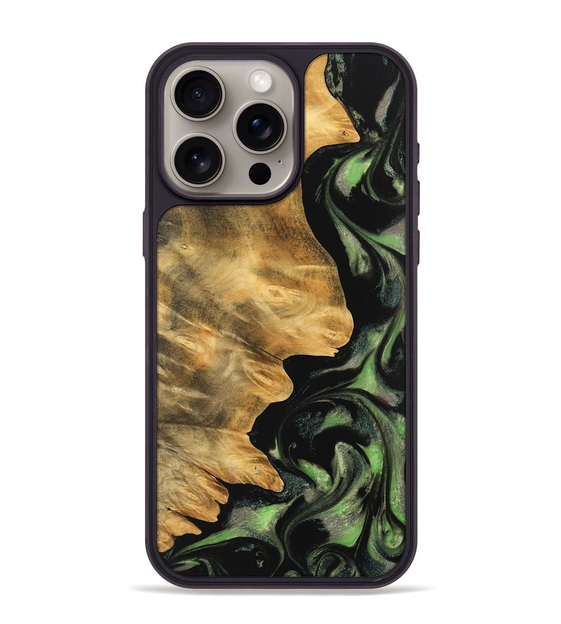 iPhone 15 Pro Max Wood Phone Case - Vernell (Green, 742820)