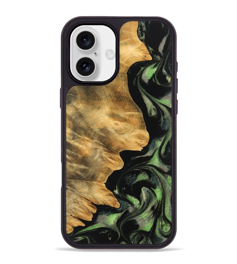 iPhone 16 Plus Wood Phone Case - Vernell (Green, 742820)