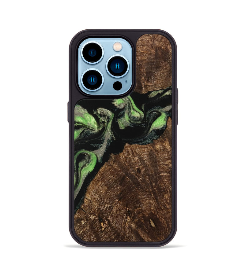 iPhone 14 Pro Wood Phone Case - Richie (Green, 742821)