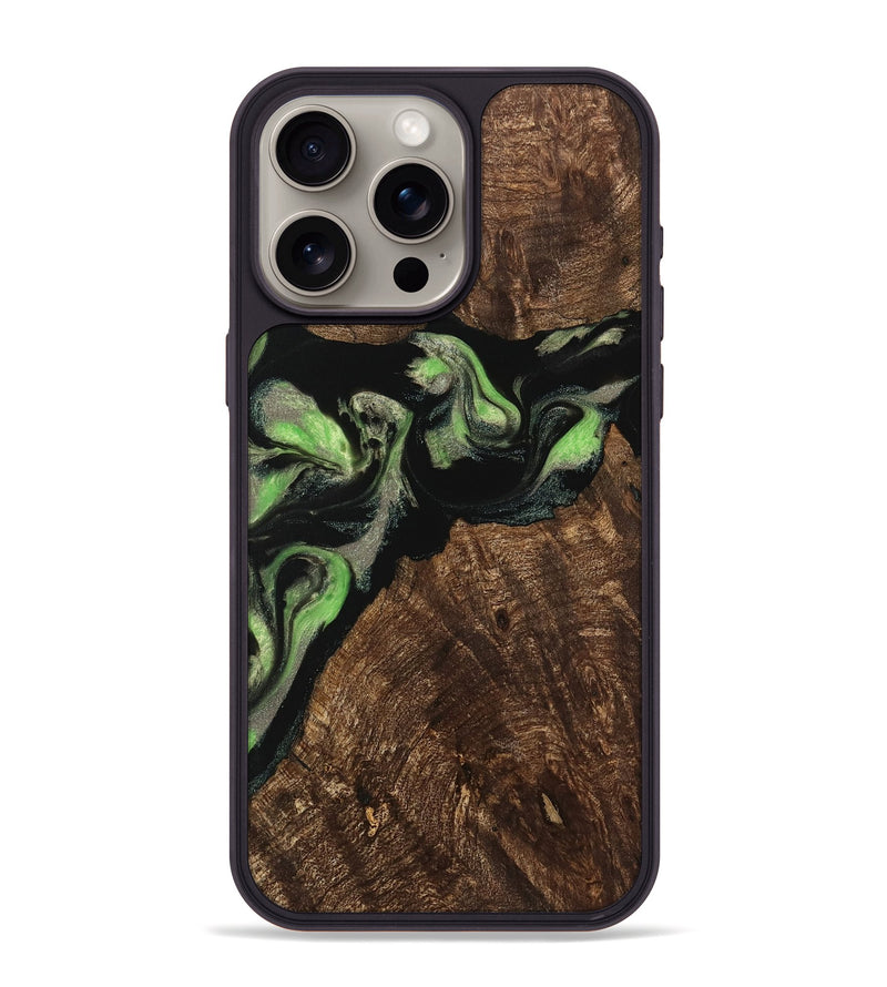 iPhone 15 Pro Max Wood Phone Case - Richie (Green, 742821)