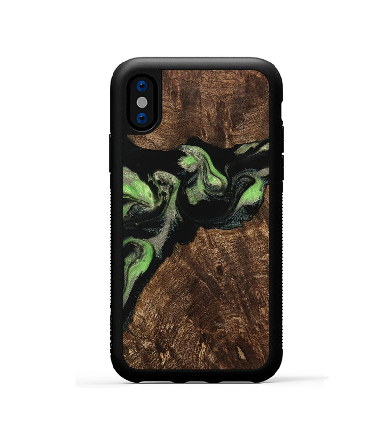 iPhone Xs Wood Phone Case - Richie (Green, 742821)