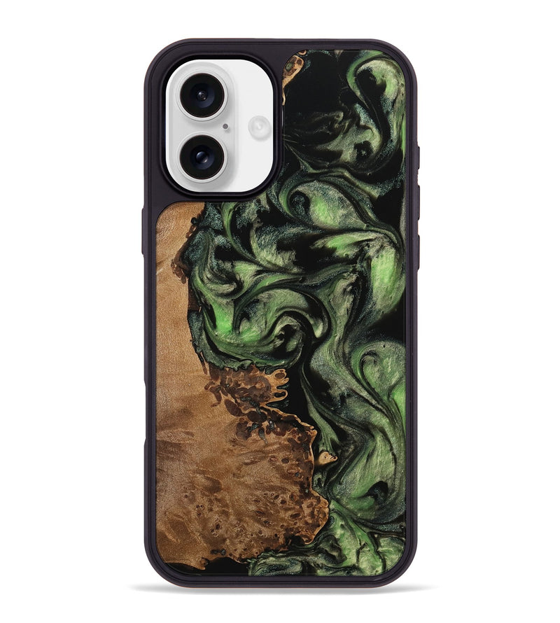 iPhone 16 Plus Wood Phone Case - Pradi (Green, 742822)