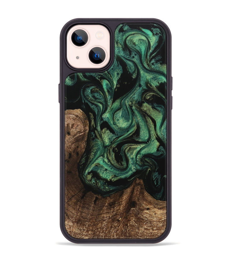 iPhone 14 Plus Wood Phone Case - Ofilia (Green, 742824)