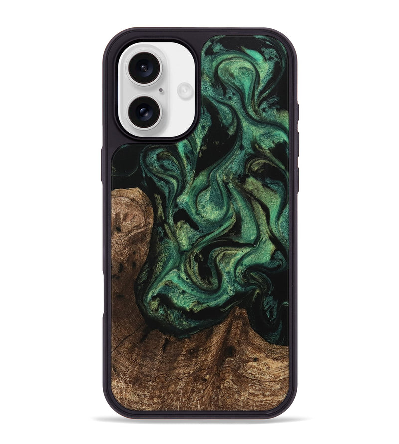 iPhone 16 Plus Wood Phone Case - Ofilia (Green, 742824)