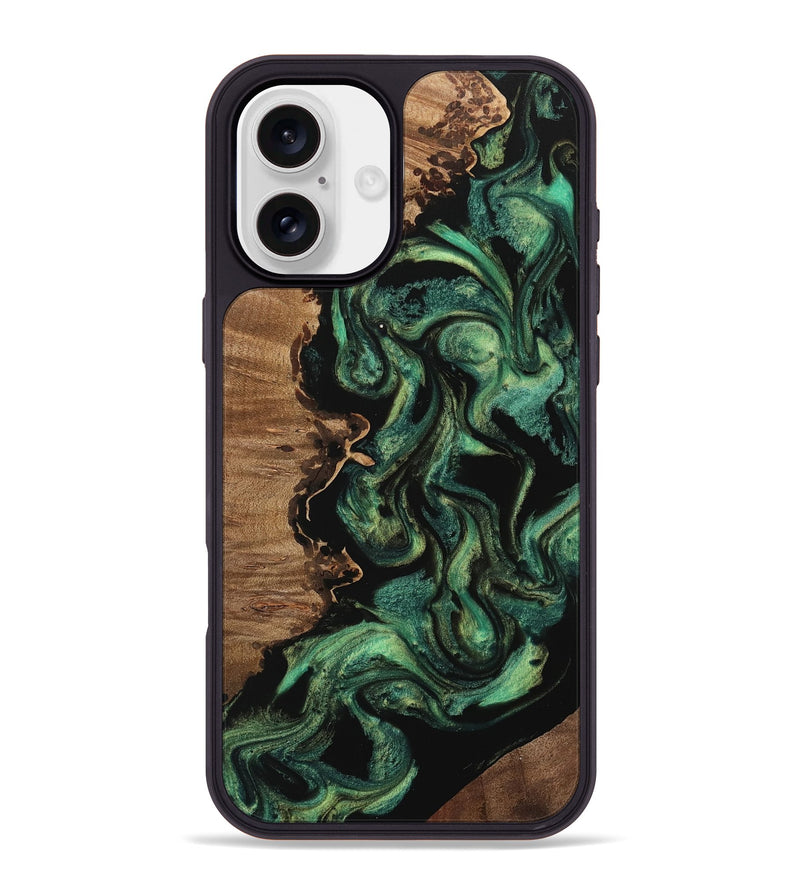 iPhone 16 Plus Wood Phone Case - Coretta (Green, 742827)