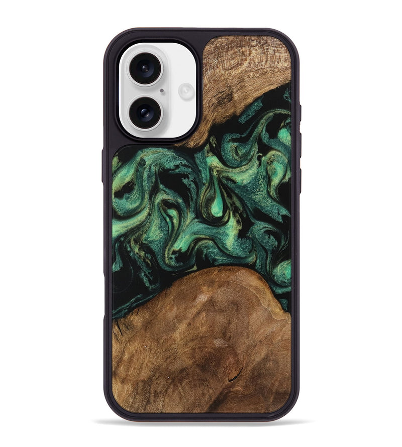 iPhone 16 Plus Wood Phone Case - Lesli (Green, 742831)