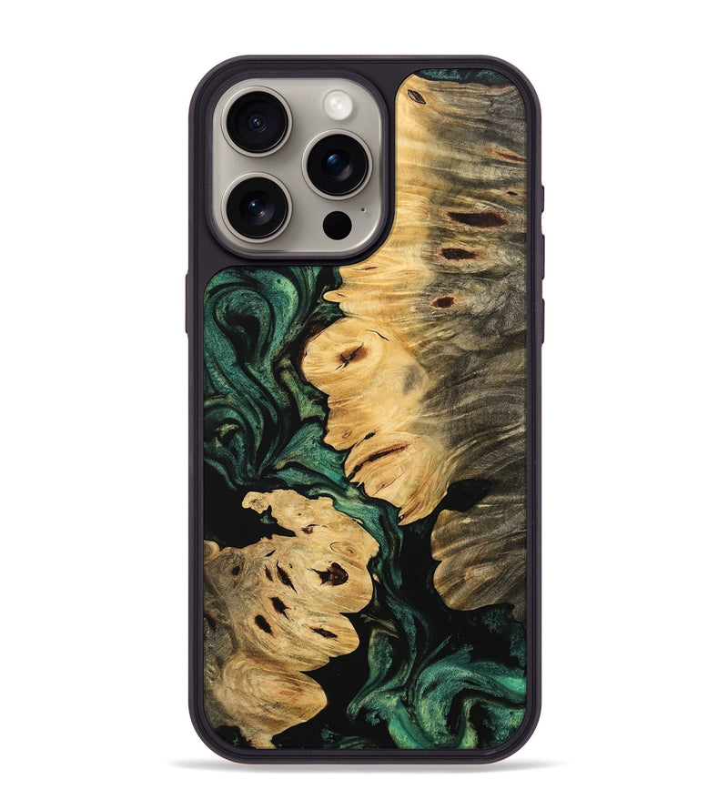 iPhone 15 Pro Max Wood Phone Case - Mara (Green, 742832)