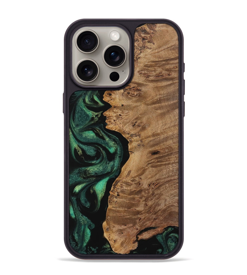 iPhone 15 Pro Max Wood Phone Case - Piero (Green, 742835)