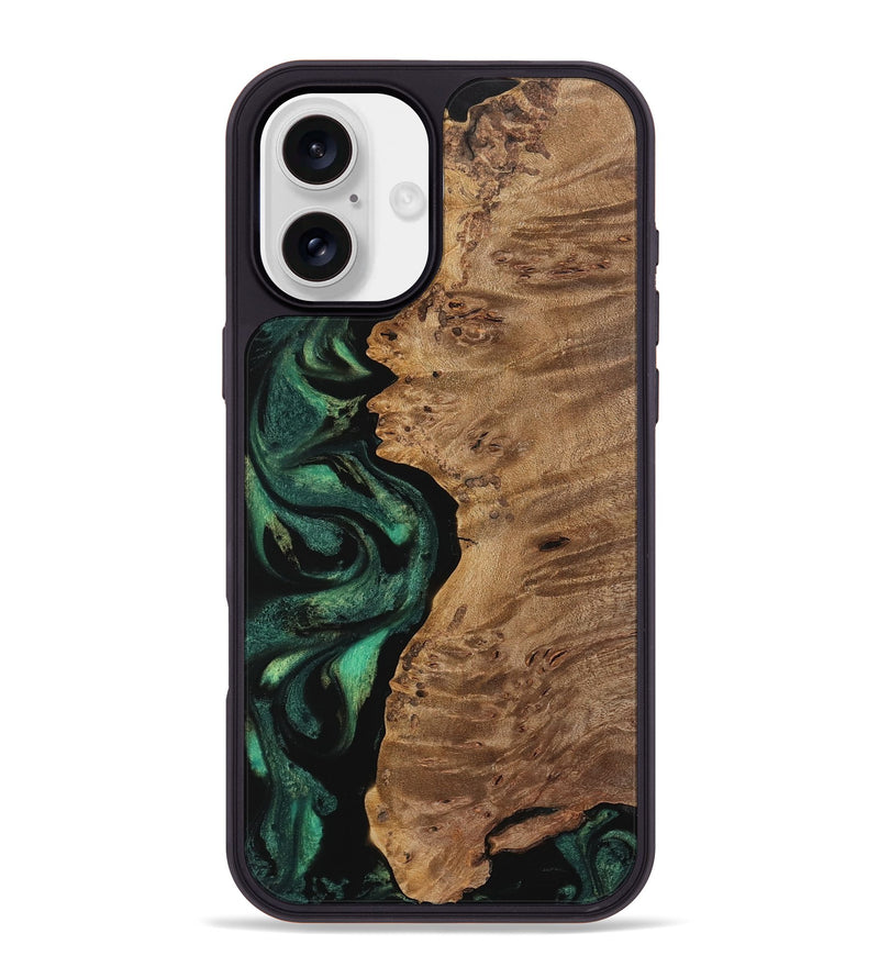 iPhone 16 Plus Wood Phone Case - Piero (Green, 742835)