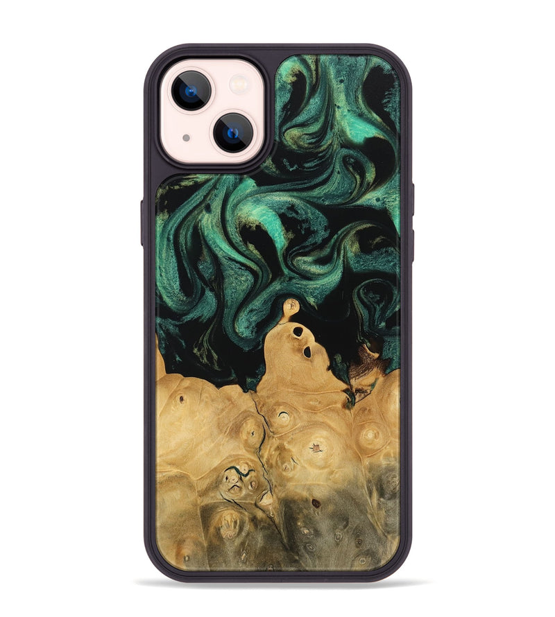 iPhone 14 Plus Wood Phone Case - Malaki (Green, 742837)