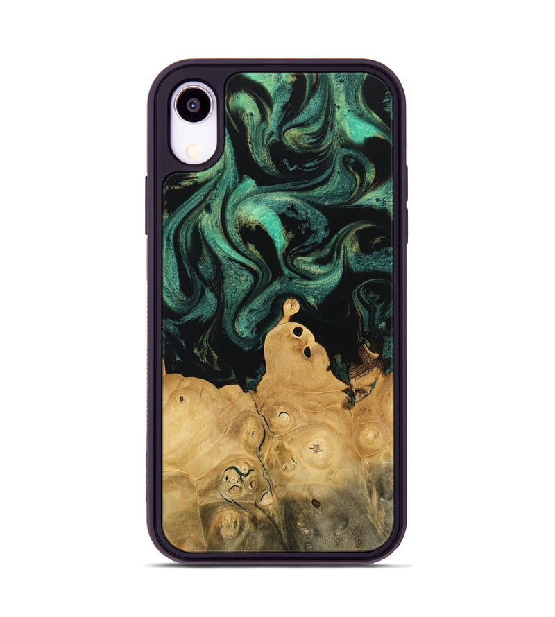 iPhone Xr Wood Phone Case - Malaki (Green, 742837)