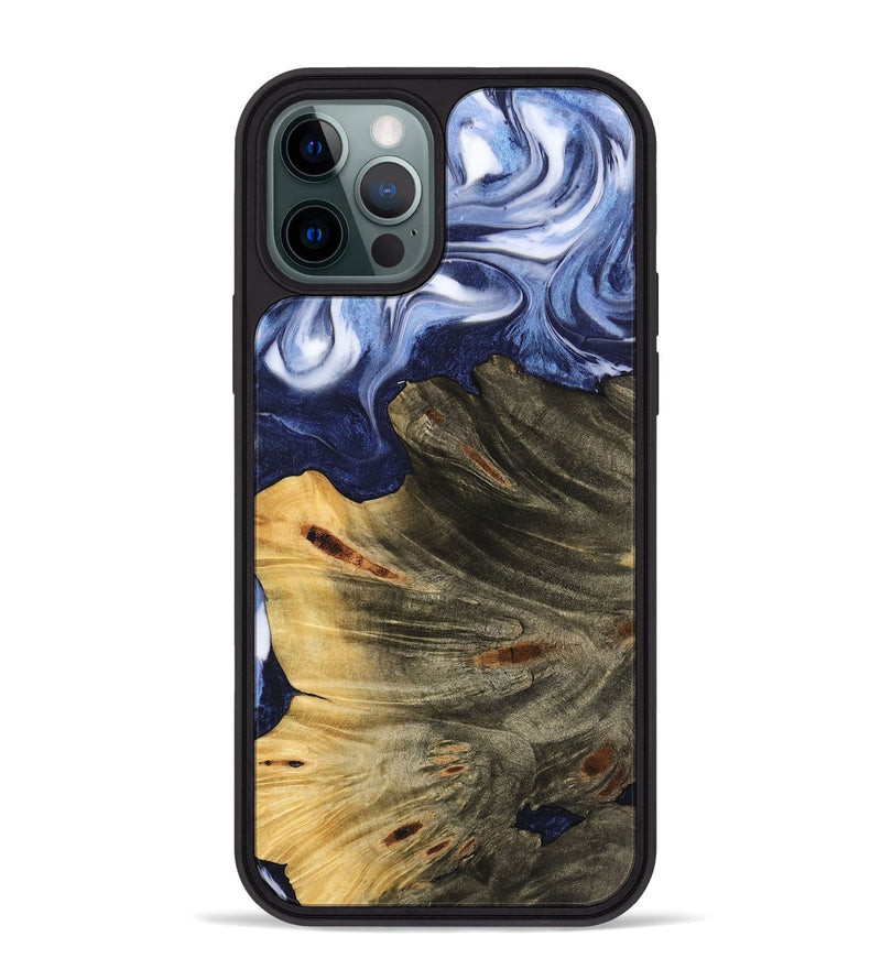 iPhone 12 Pro Max Wood Phone Case - Merrili (Blue, 742841)