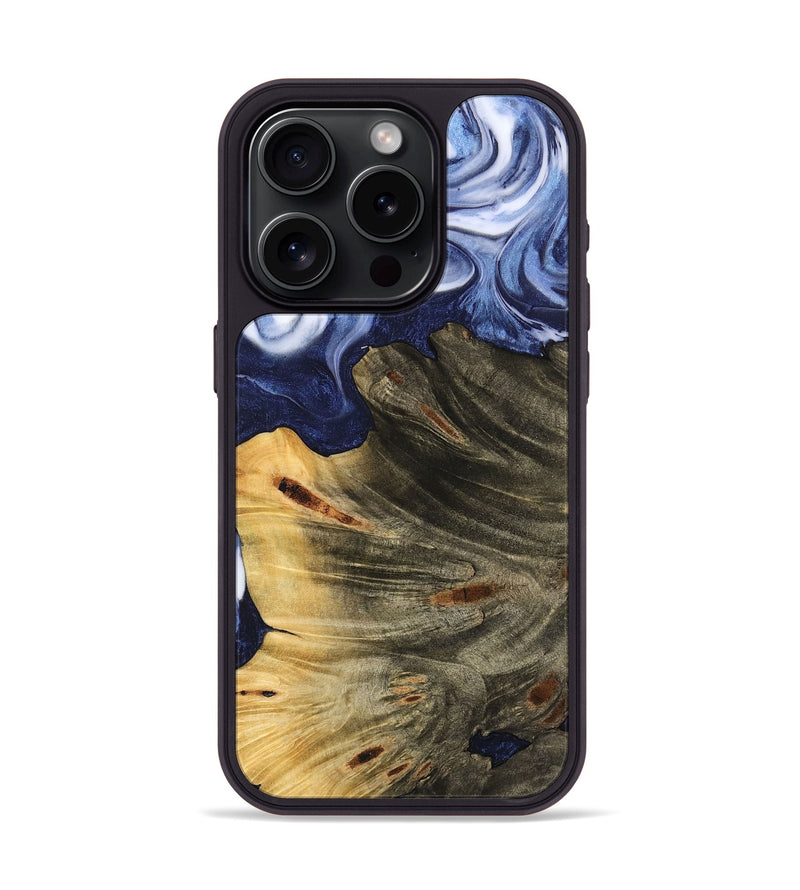 iPhone 15 Pro Wood Phone Case - Merrili (Blue, 742841)