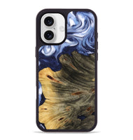 iPhone 16 Plus Wood Phone Case - Merrili (Blue, 742841)