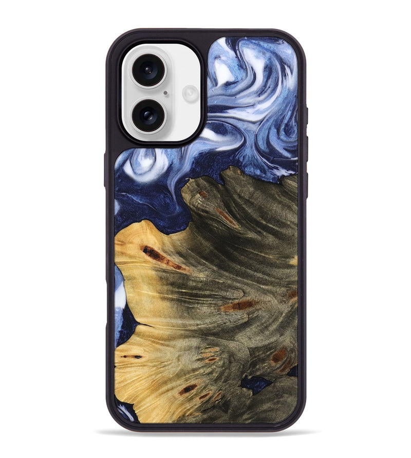 iPhone 16 Plus Wood Phone Case - Merrili (Blue, 742841)