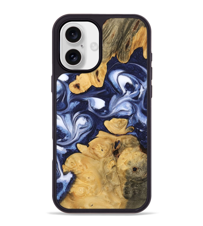 iPhone 16 Plus Wood Phone Case - Jakayla (Blue, 742844)