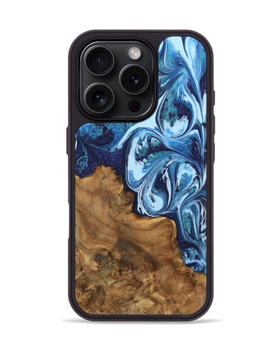 iPhone 16 Pro Wood Phone Case - Destin (Blue, 742846)