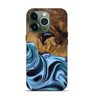 iPhone 13 Pro Wood Live Edge Phone Case - Aden (Blue, 742950)