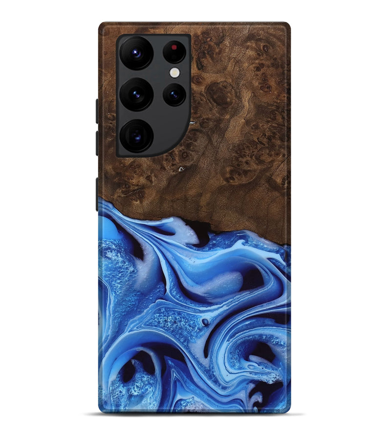 Galaxy S22 Ultra Wood Live Edge Phone Case - Alysa (Blue, 742955)